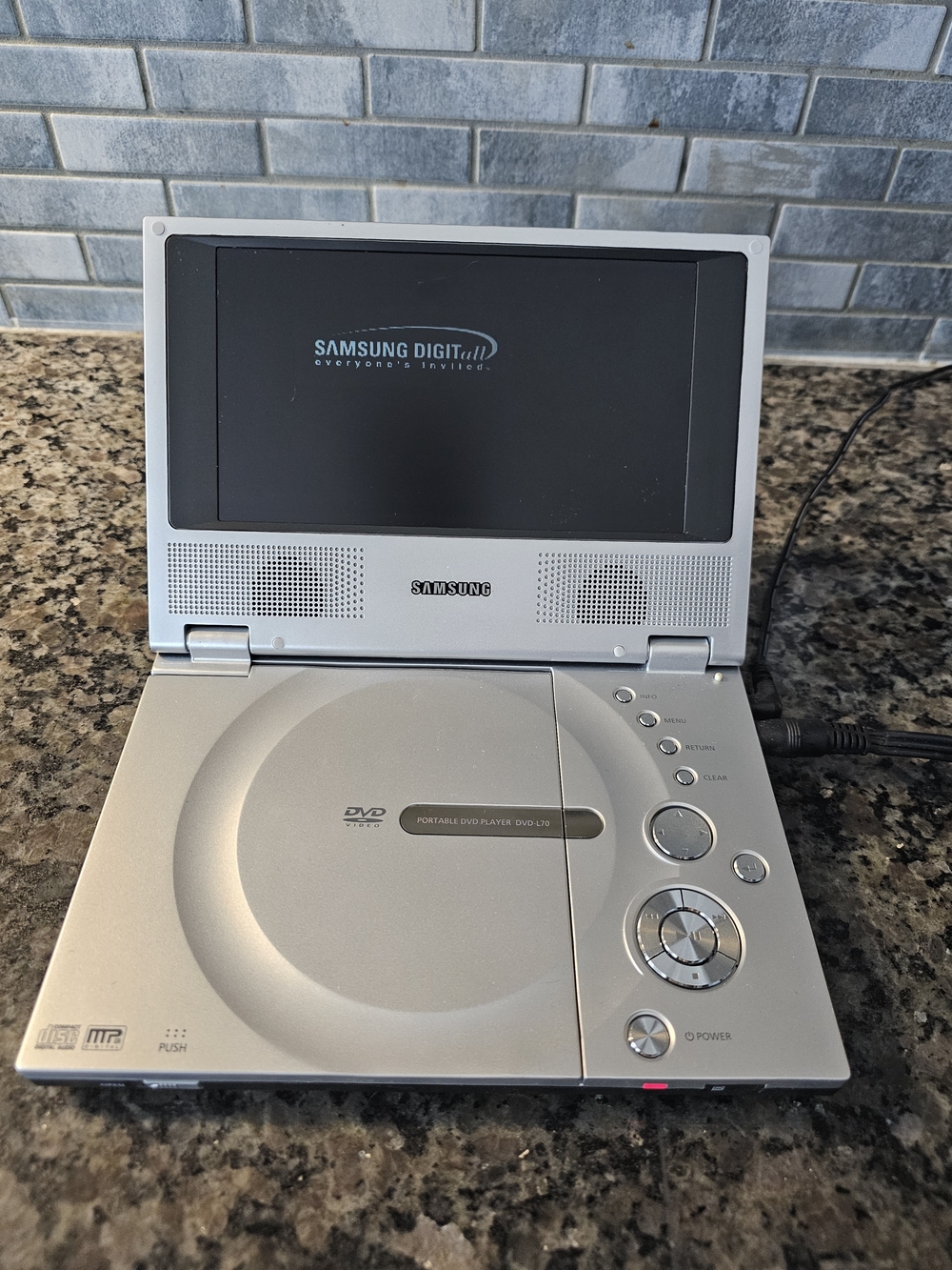 Samsung Silver Portable DVD Player with Built-In Speakers